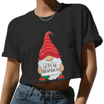 Lets Go Brandon Tee Christmas Gnome Let's Go Brandon Tshirt Women Cropped T-shirt - Monsterry CA
