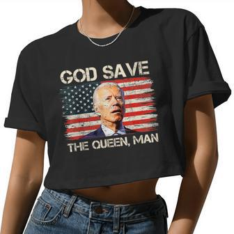 God Save The Queen Man Joe Biden Women Cropped T-shirt - Monsterry CA