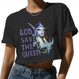 God Save The Queen Women Cropped T-shirt - Monsterry CA