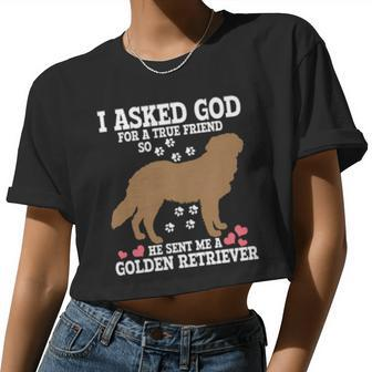 Golden Retriever Mama Christian Dog Mom Women Cropped T-shirt - Monsterry