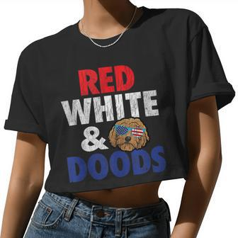 Goldendoodle Mom Dad 4Th Of July Doodle Women Cropped T-shirt - Monsterry UK