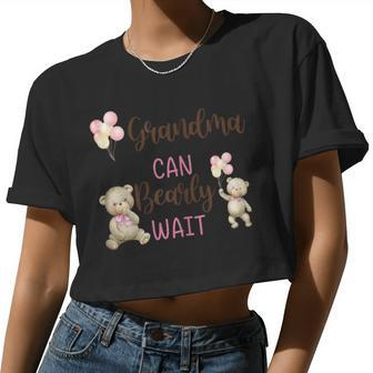 Grandma We Can Bearly Wait Gender Neutral Baby Shower Women Cropped T-shirt - Monsterry UK
