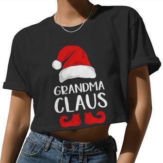 Grandma Claus Merry Xmas Women Cropped T-shirt - Monsterry