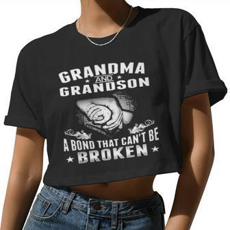 Grandma And Grandson A Bond That Cant Be Broken Women Cropped T-shirt - Monsterry CA