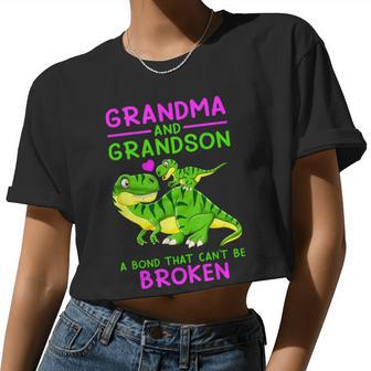 Grandma And Grandson A Bond That Can't Be Broken Women Cropped T-shirt - Monsterry UK