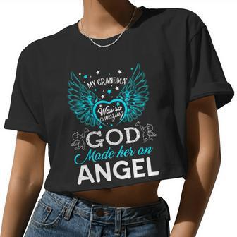 My Grandma Was So Amazing God Made Her Angel Tee Women Cropped T-shirt - Monsterry