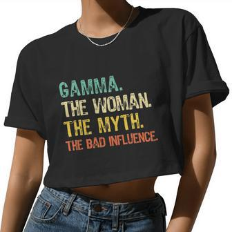 I Am Grandma The Woman Myth Legend Bad Influence Grandparent Women Cropped T-shirt - Monsterry DE