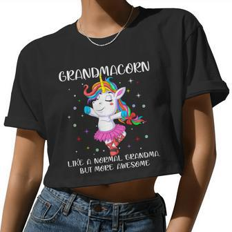 Grandmacorn Grandma Unicorn V2 Women Cropped T-shirt - Monsterry