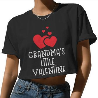 Grandma's Little Valentine Women Cropped T-shirt - Monsterry