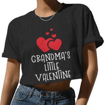 Grandma's Little Valentine Women Cropped T-shirt - Monsterry