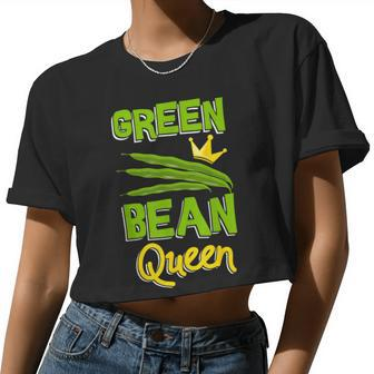 Green Bean Queen String Beans Vegetarian Vegan Women Cropped T-shirt - Monsterry