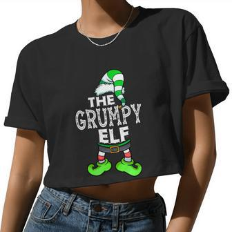 The Grumpy Elf Family Matching Group Christmas Women Cropped T-shirt - Monsterry