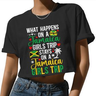 What Happens On Jamaica Girls Trip Stays On Jamaica Trip Women Cropped T-shirt - Monsterry DE