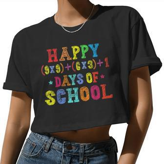 Happy 100 Days Of School Math Formula 100Th Day Teacher Women Cropped T-shirt - Monsterry AU