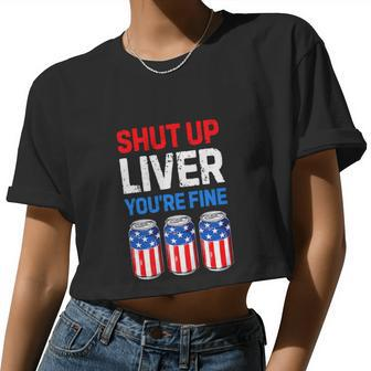 Happy 4Th Of July Drinking Women Cropped T-shirt - Monsterry CA
