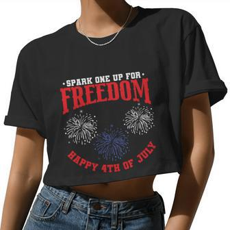 Happy 4Th July Spark One Up For Freedom Plus Size Shirt For Men Women Family Women Cropped T-shirt - Monsterry AU