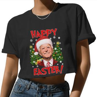 Happy Easter Biden Christmas Women Cropped T-shirt - Monsterry UK