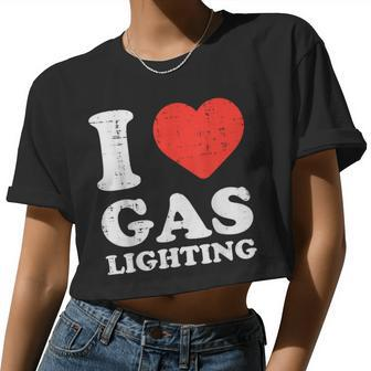 I Heart Love Gaslighting Saying Gaslighter Women Women Cropped T-shirt - Monsterry UK