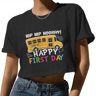 Hip Hip Hooray Happy First Day Back To School First Day Of School V2 Women Cropped T-shirt - Monsterry AU