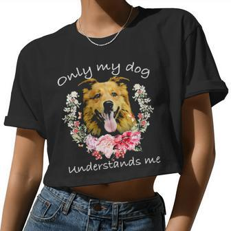 Hovawart Lover Only My Dog Understands Me Flower Women Cropped T-shirt - Monsterry AU