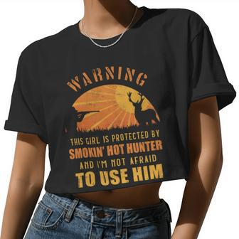 Hunting This Girl Is Protected By A Hunter Women Cropped T-shirt - Monsterry