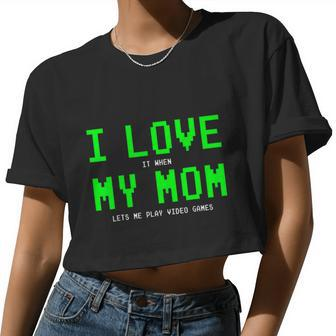 Ii Loves My Mom Shirt Gamer For Teen Boys Video V2 Women Cropped T-shirt - Monsterry
