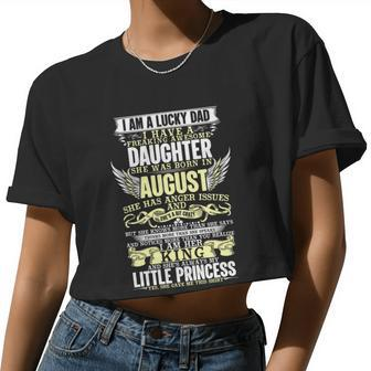 I'm A Lucky Dad I Have A Freaking Awesome Daughter Women Cropped T-shirt - Monsterry UK