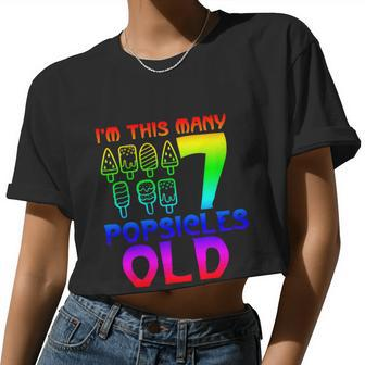 I'm This Many Popsicles Old Birthday For Men Women Great Women Cropped T-shirt - Monsterry DE