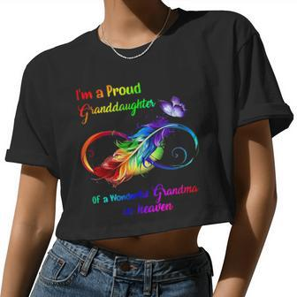 I'm A Proud Granddaughter Of A Wonderful Grandma In Heaven Women Cropped T-shirt - Monsterry AU