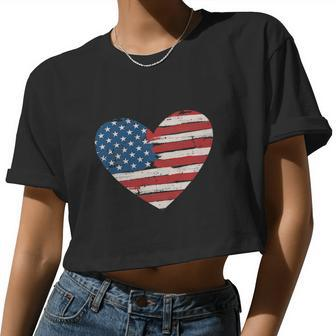 Independence Day On 4Th Of July American Flag Women Cropped T-shirt - Monsterry AU