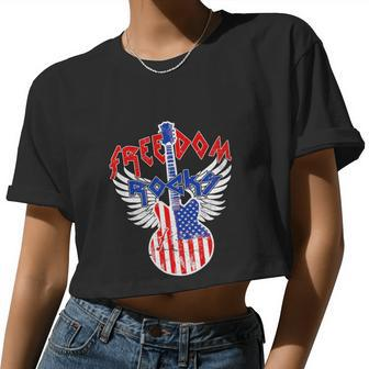 Independence Day Guitar 4Th Of July Women Cropped T-shirt - Monsterry AU