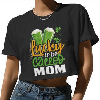 Irish Mom Cute St Patricks Lucky Women Cropped T-shirt - Monsterry
