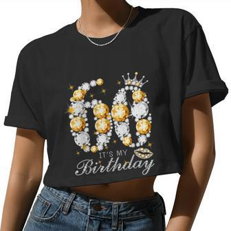 It's My 60Th Birthday Queen 60 Years Old Shoes Crown Diamond Women Cropped T-shirt - Monsterry