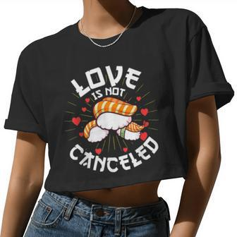 Japan Sushi Boys Girls Valentine's Day Women Cropped T-shirt - Monsterry