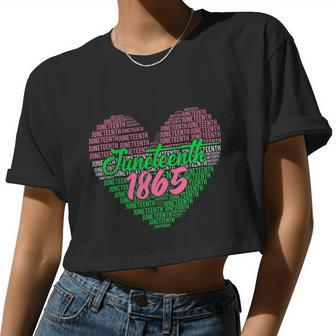 Juneteenth 1865 Aka Love Heart Women Cropped T-shirt - Monsterry