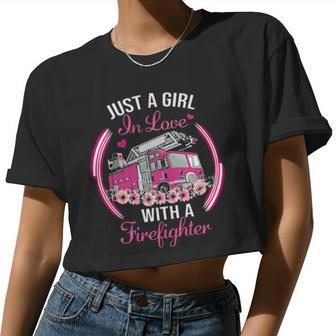 Just A Girl In Love With A Firefighter Women Cropped T-shirt - Monsterry DE