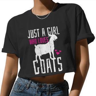 Just A Girl Who Loves Goats Valentine Day Women Cropped T-shirt - Monsterry DE