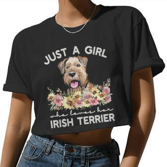 Just A Girl Who Loves Her Irish Terrier Women Cropped T-shirt - Monsterry DE