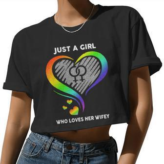Just A Girl Who Loves Her Wifey Lgbt Women Cropped T-shirt - Monsterry CA