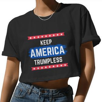 Keep America Trumpless V2 Women Cropped T-shirt - Monsterry