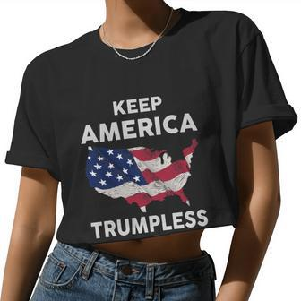 Keep America Trumpless V3 Women Cropped T-shirt - Monsterry