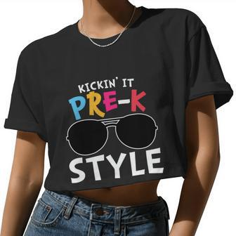 Kickin It Prek Sunglass Style Back To School Women Cropped T-shirt - Monsterry DE