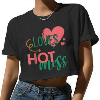Kids Jesus Loves This Little Hot Mess For Girls Christian Women Cropped T-shirt - Monsterry