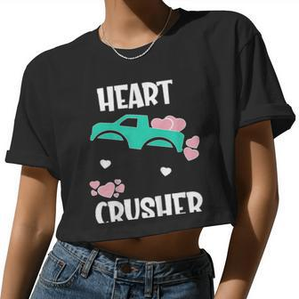 Kids Monster Truck Valentines Day Boys Girls Women Cropped T-shirt - Monsterry DE