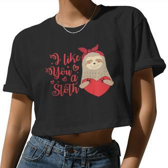 Kids I Like You A Sloth Valentine's Day For Girls Boys Women Cropped T-shirt - Monsterry CA