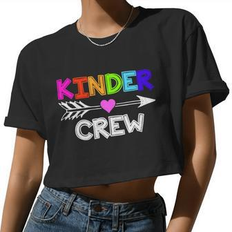Kinder Crew Kindergarten Teacher Tshirt Women Cropped T-shirt - Monsterry DE