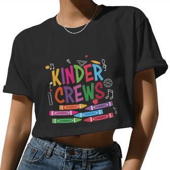 Kinder Crew Prek Back To School Graphic Plus Size Shirt For Kids Teacher Women Cropped T-shirt - Monsterry