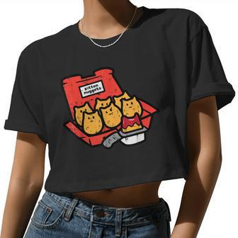 Kitten Nuggets Cute Fast Food Cat Food Lover Girls Boys Kids Women Cropped T-shirt - Monsterry