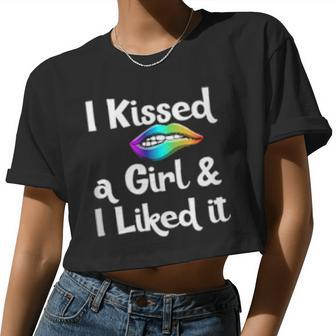 Lesbian Clothes I Kissed A Girl And I Liked It Gay Women Cropped T-shirt - Monsterry