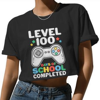 Level 100 Days Of School Completed Gamer Women Cropped T-shirt - Monsterry UK